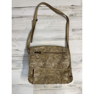 Relic by Fossil Tooled Embossed Paisley Shoulder Bag Crossbody Tan Brown